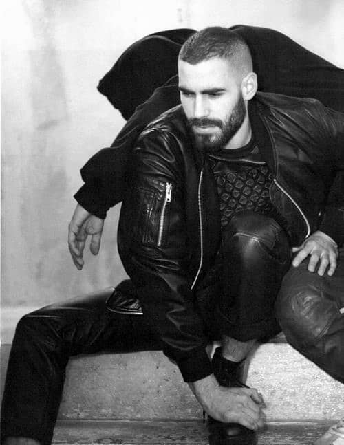 Man With Manly Buzz Cut Head Of Hair