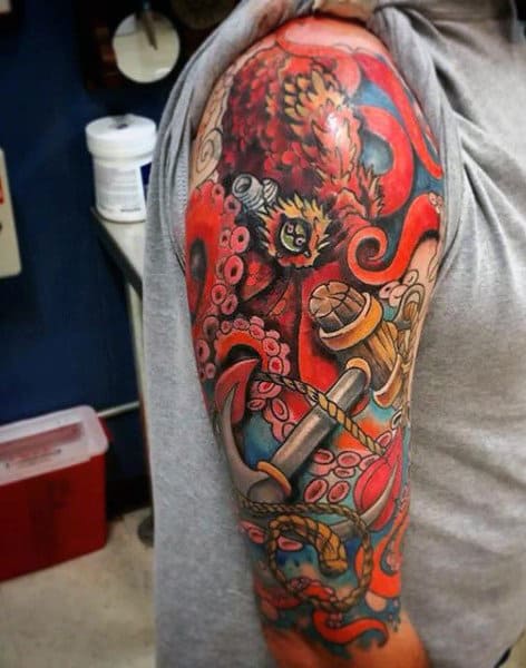 Man With Octopus Tentacle Tattoo