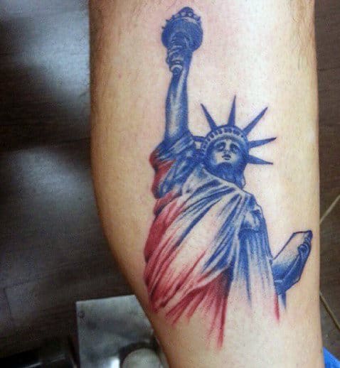 Man With Statue Of Liberty Tattoo