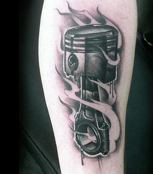 Man With Tattoo Of The Slipper Piston