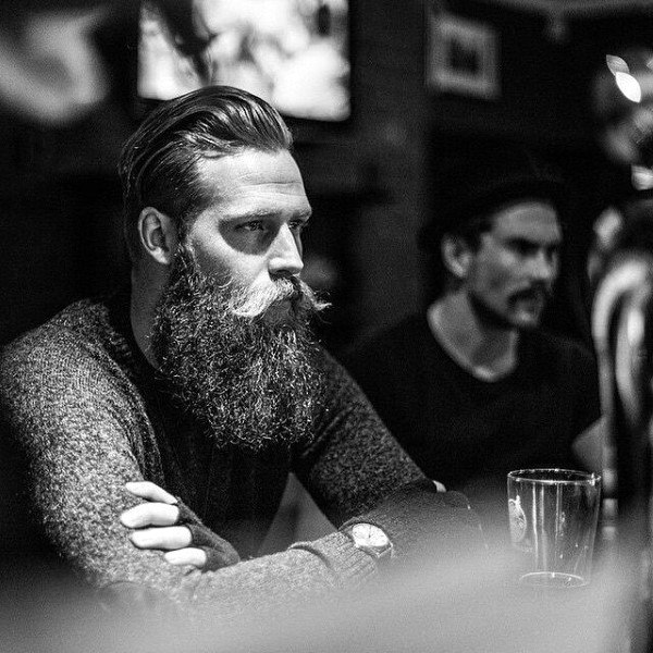 Man With Traditional Slicked Back Hair Look