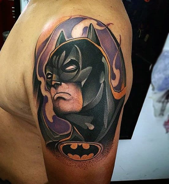 Man With Upper Arm Batman Tattoo Design