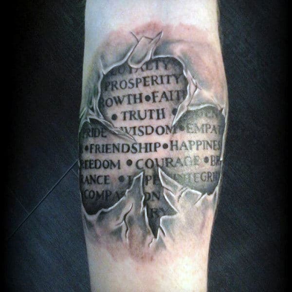 Manly 3d Shamrock Leg Tattoo On Man