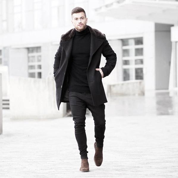 Manly All Black Outfits Mens Fall Season Style Ideas