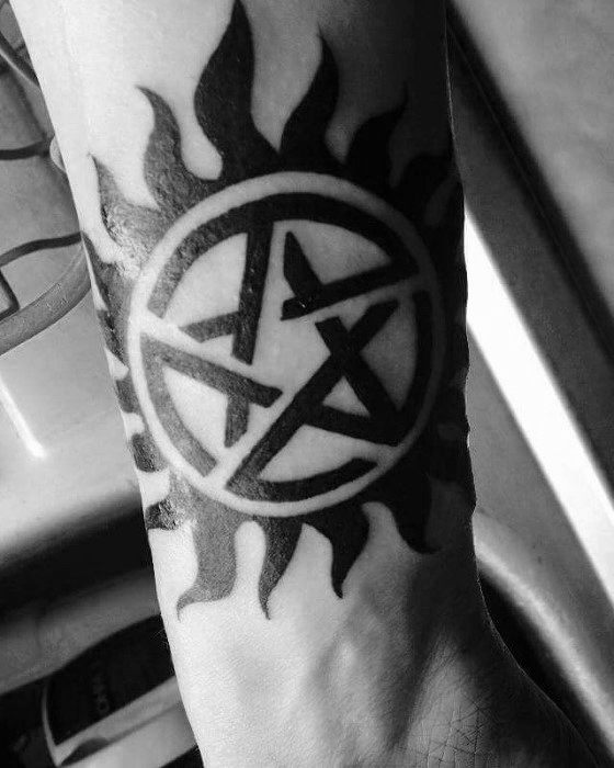 Manly Anti Possession Guys Inner Forearm Tattoo Designs