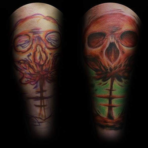 Manly Arm Mushroom Cloud Tattoo Design Ideas For Men