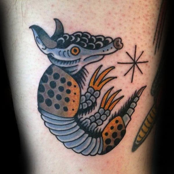 Manly Armadillo Tattoo Old School Traditional Design Ideas For Men
