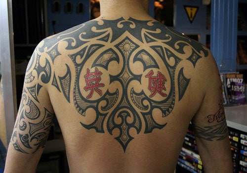Manly Back Tribal Tattoos For Men