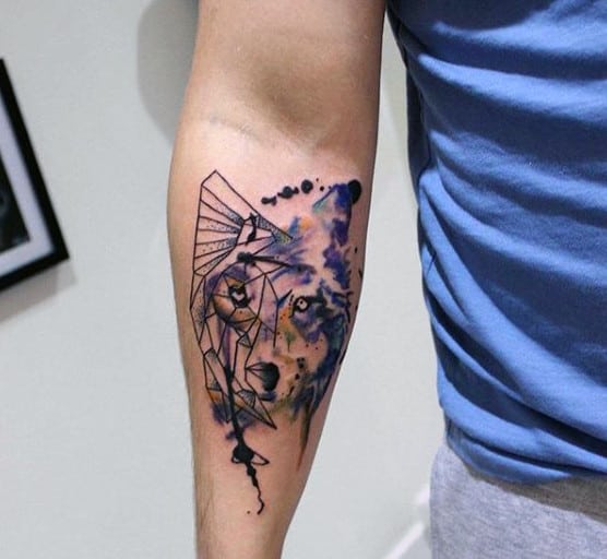 Manly Bad Wolf Tattoo For Men