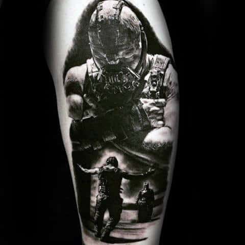 Manly Bane 3d Mens Realistic Arm Tattoo Design Ideas