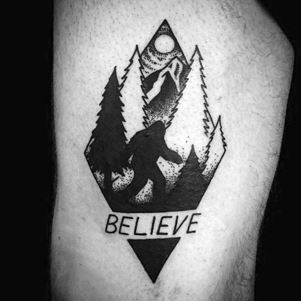 Manly Bigfoot Tattoo Design Ideas For Men