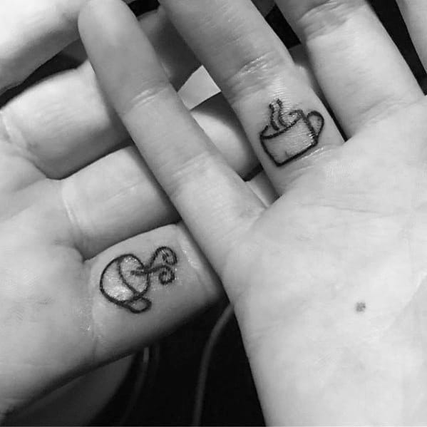 Manly Coffee Cup Small Finger Tattoo Design Ideas For Men