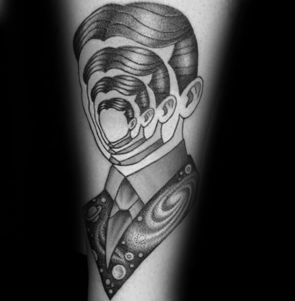 Manly Consciousness Head Inner Forearm Tattoo Design Ideas For Men