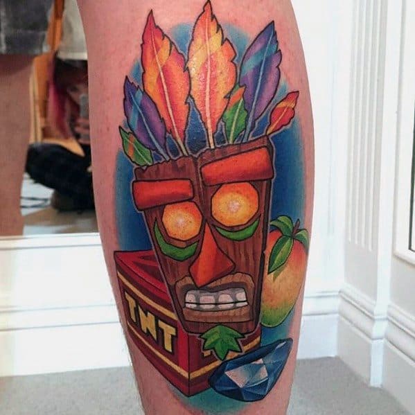 Manly Crash Bandicoot Tattoo Design Ideas For Men