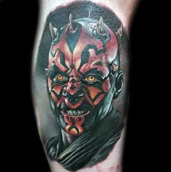 Manly Darth Maul Tattoo Design Ideas For Men Leg Calf