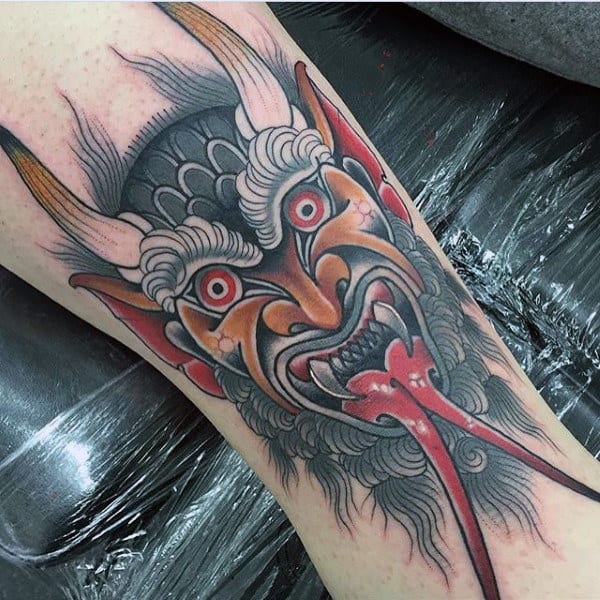 Manly Devil Horned Tattoo Male Forearms