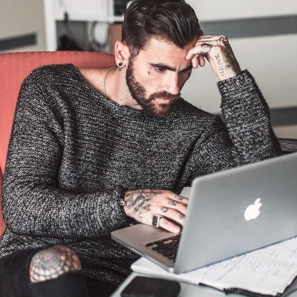 Man with Short Beard and Hair