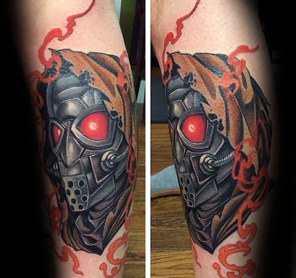 Manly Fallout Tattoo Design Ideas For Men On Legs