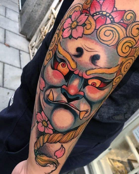 Manly Fudo Myoo Outer Forearm Tattoo Design Ideas For Men