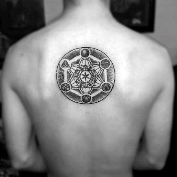 Manly Geometric Back Tattoo Design Ideas For Men