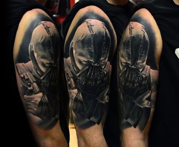 Manly Guys Bane Portrait Arm Tattoo