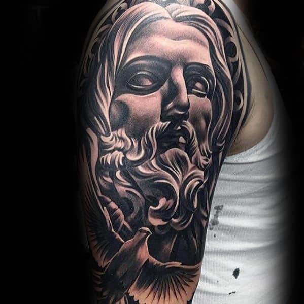 Manly Guys Jesus Arm Tattoos