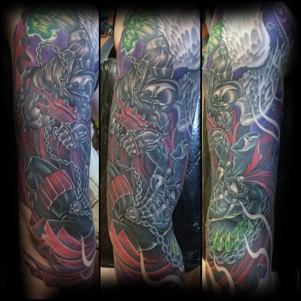 Manly Guys Spawn Sleeve Tattoos