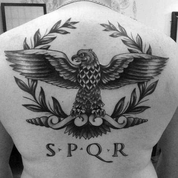 Manly Guys Spqr Back Tattoo Ideas