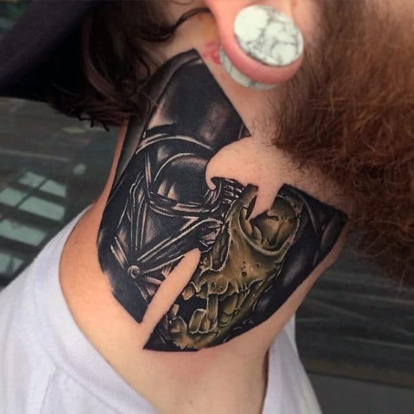Manly Guys Wu Tang Neck Skull Tattoos