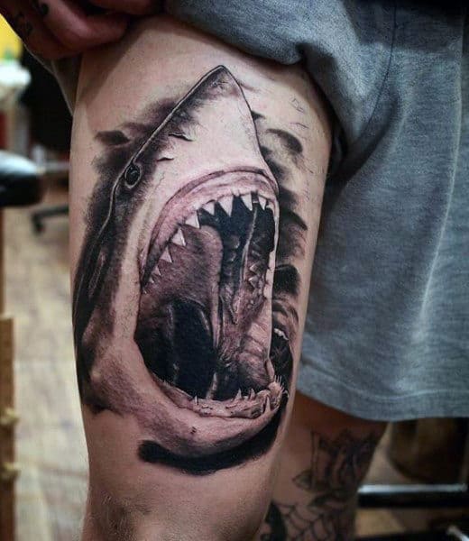 Manly Hammer Head Shark Tattoo Of Jaws