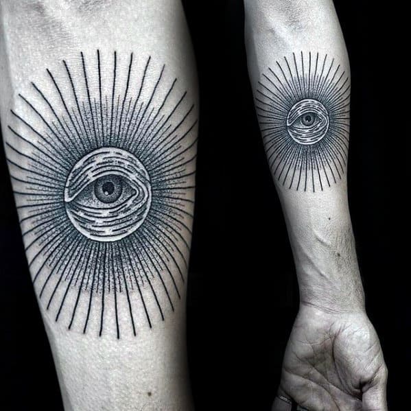 Manly Inner Forearm Guys Eye Of Providence Tattoo