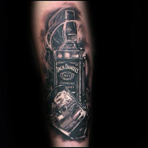 Manly Jack Daniels Tattoo On Guys Arm