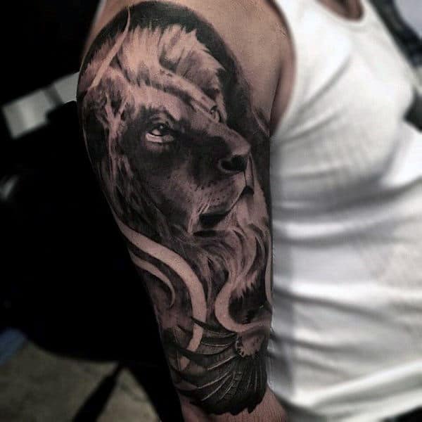 Manly Lion Sleeve Designs Mens Tattoos