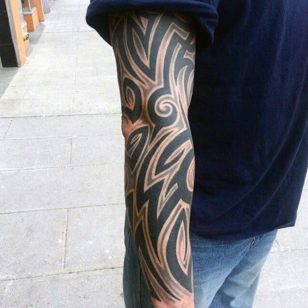 Manly Male Tribal Tattoos Sleeves