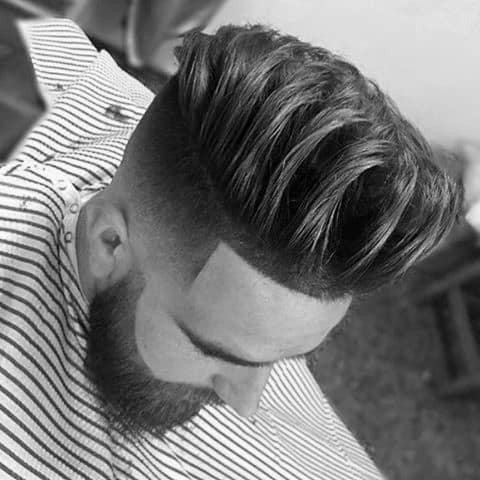 Manly Medium Length Men Hair Styles With Taper Fade On Sides