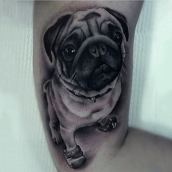 Manly Mens Bicep Dog Tattoos