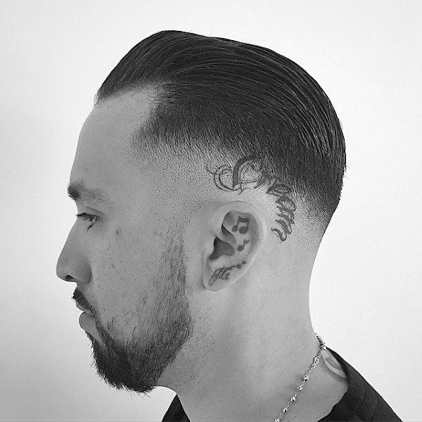 Manly Mens Hairstyles For Thin Short Hair Slicked Back