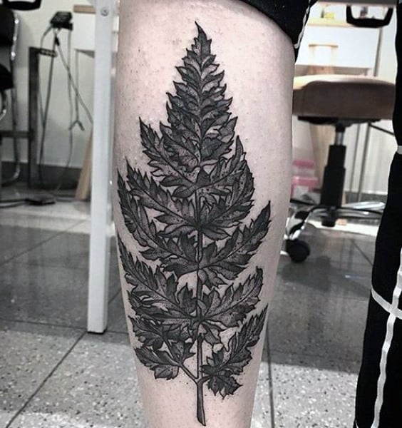 Manly Mens Tree With Leaves Tattoo