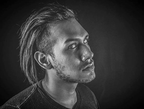 Manly Mens Undercut Long Hair Surfer Style