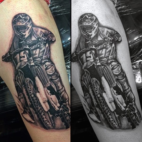 Manly Motocross Forearm Tattoos For Guys