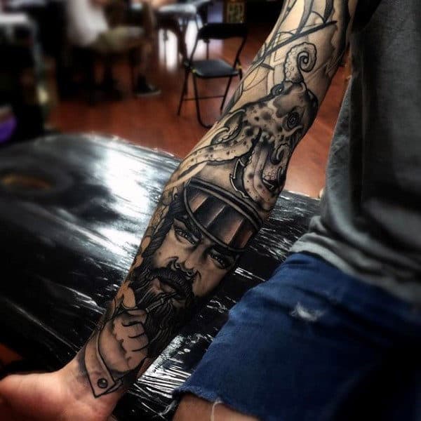 Manly Octopus Tattoo Forearm