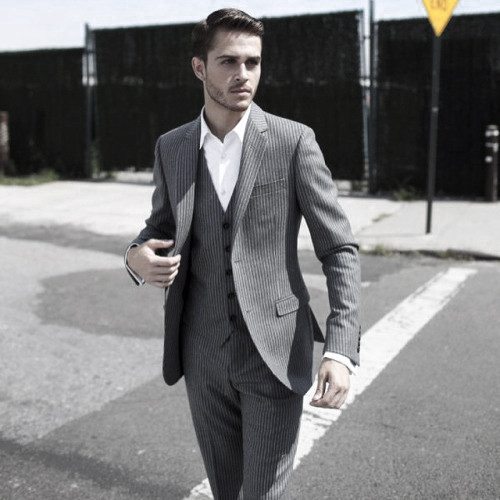 Manly Pinstripe Grey Suit Male Style Ideas