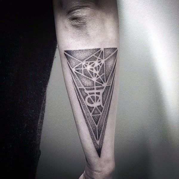 Manly Pointillism Outer Forearm Tattoos For Men