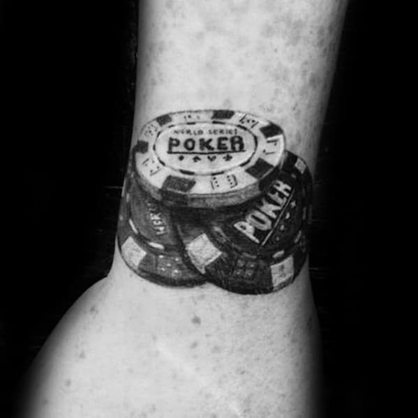 Manly Poker Chip Tattoo Design Ideas For Men On Wrist