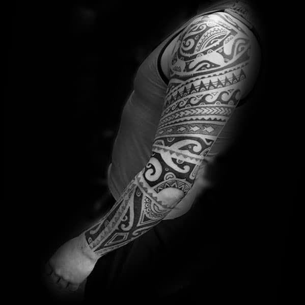 Manly Polynesian Guys Traditional Tribal Tattoo Design Ideas