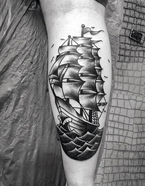 Manly Sailor Traditional Tattoos On Man