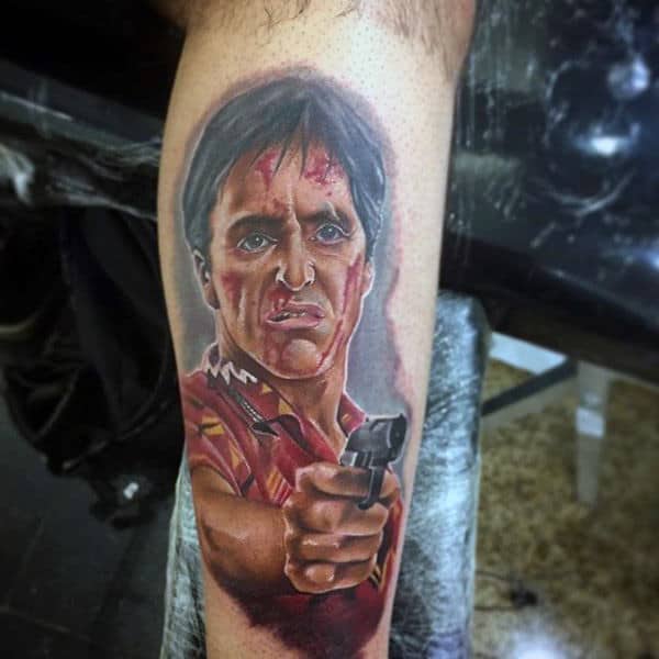Manly Scarface Guys Inner Forearm Tattoos