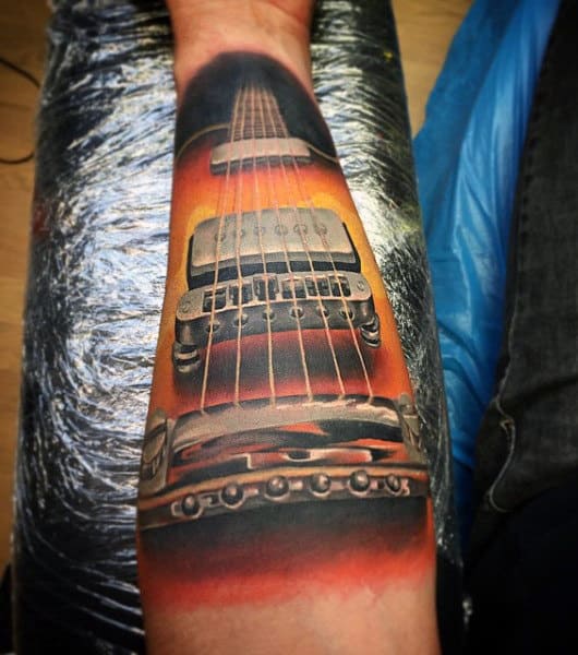 Manly Simple Guitar Tattoos