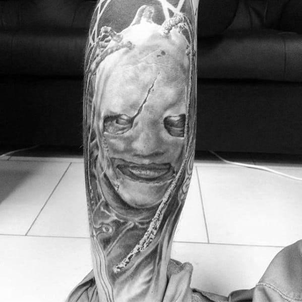 Manly Slipknot Tattoo Design Ideas For Men On Legs