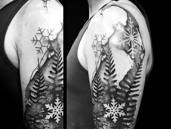 Manly Snowflake Arm Tattoos For Men